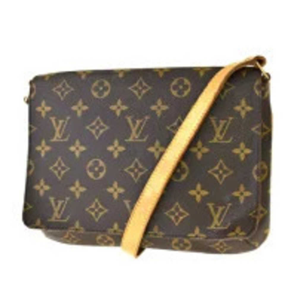 Louis Vuitton Musette Tango Monogram Leather Shoulder Bag Brown